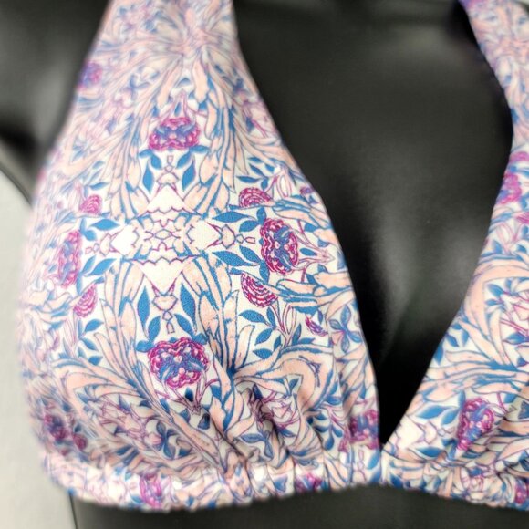 Eberjey Marimar Lennon Halter Bikini Top Floral Multi Medium - Picture 2 of 6